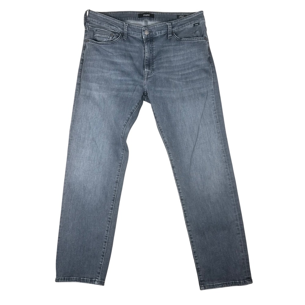 Mavi Marcus Slim Straight Leg Jeans Mens 36x32 Gray Stretch Denim M0035189017